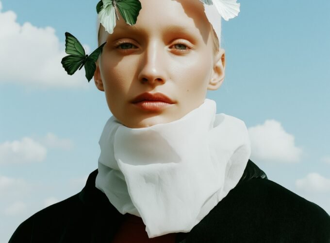 Serene Human with Butterflies